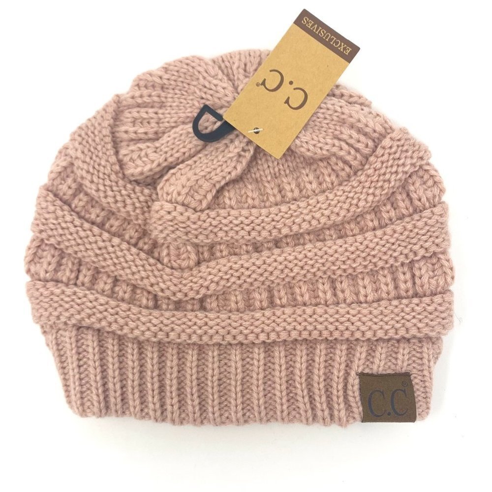 C&C knit beanie in the color Rose. NWT